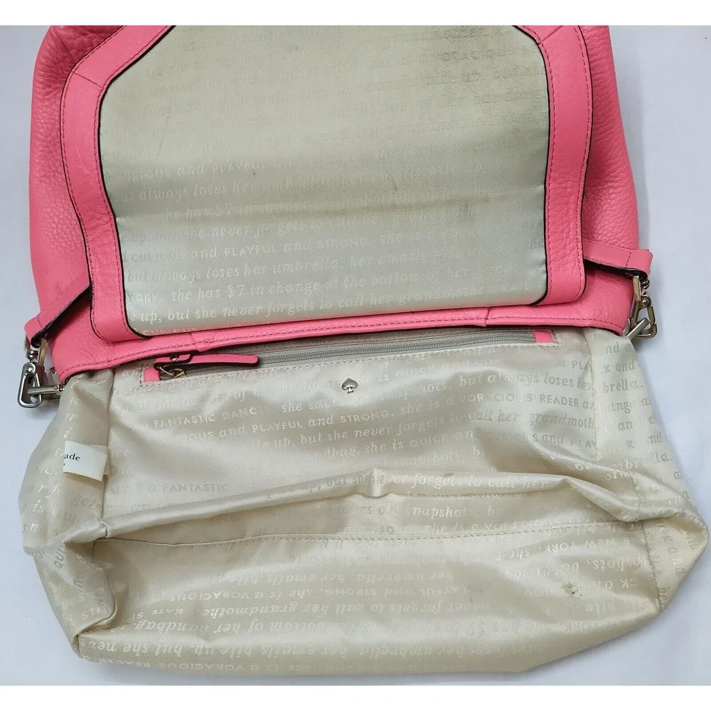 Kate Spade New York Pink Leather Top Handle Satchel Crossbody Bag
